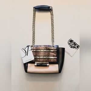 Diane Von Furstenberg Black and Cream Shoulder Bag